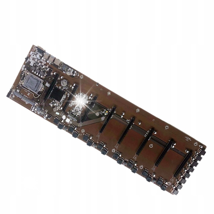 Alaplap Mining ETH-B75, 8x PCI-E, 59.8x18x1cm, DDR3L SO-DIMM