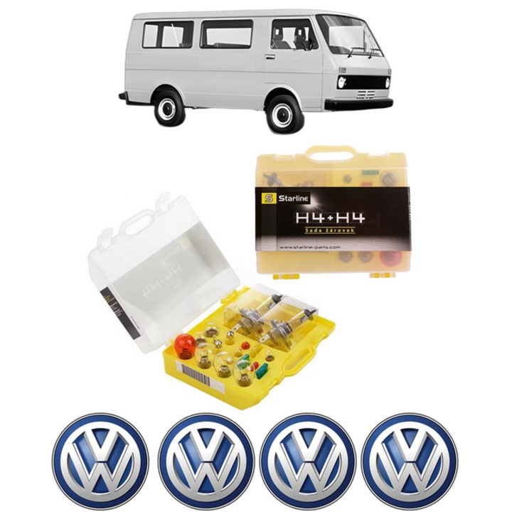 Kit trusa Set becuri H4 compatibila cu Volkswagen LT 28-35 I Bus (281-363) din 1975-1996, bec far, semnalizare, pozitie, iluminare numar, frana, plafoniera, stop frana
