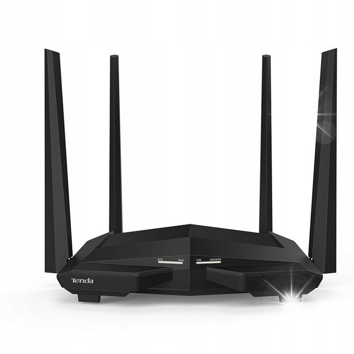 Tenda AC10 vezeték nélküli router, kétsávos, 1167 Mbit/s, fekete, 220x141,5x49mm