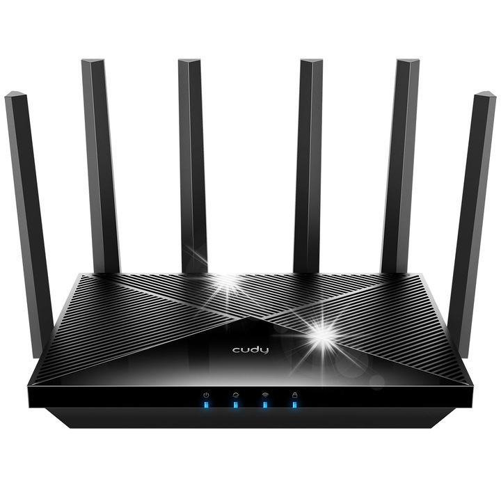 Cudy BE6500 kétsávos WiFi 7 router, 6,5 Gbit/s, 5 Gigabit port, fekete
