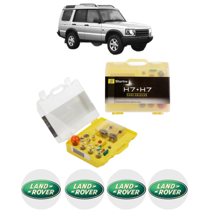Kit trusa Set becuri H7 compatibila cu LAND ROVER DISCOVERY III (L319) din 2004-2009, bec far, semnalizare, pozitie, iluminare numar, frana, plafoniera, stop frana