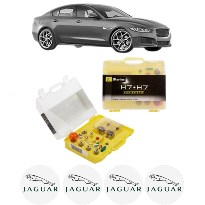 Kit trusa Set becuri H7 compatibila cu JAGUAR XE (X760) din 2015-2022, bec far, semnalizare, pozitie, iluminare numar, frana, plafoniera, stop frana