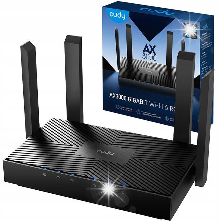 Router Wi-Fi AX3000 Cudy DUALBAND MESH, 4 Ethernet port, 4 külső antenna, 180x107x35mm