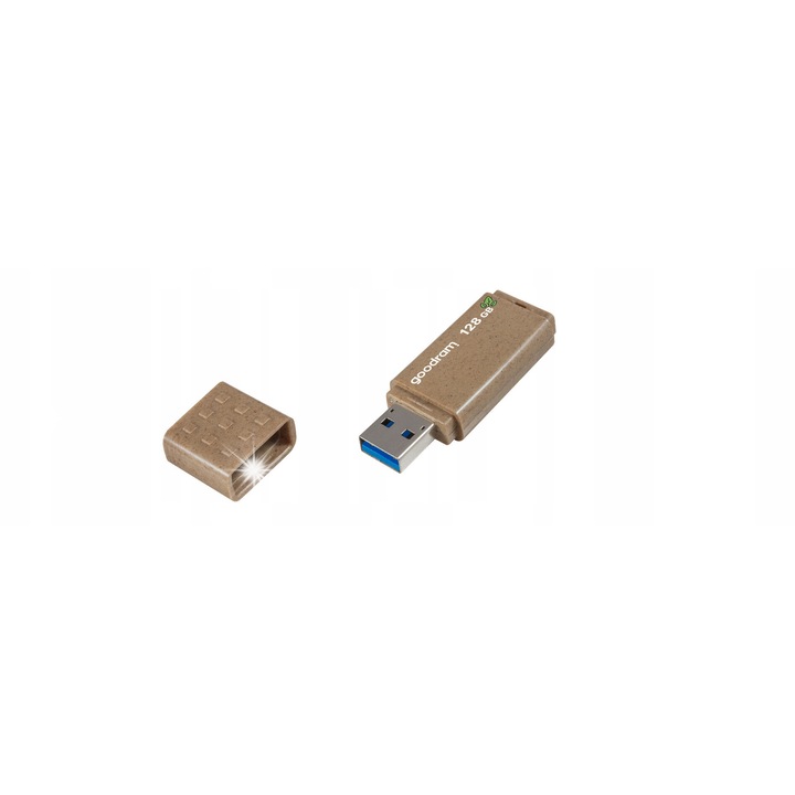 USB memória GOODRAM UME3 ECO FRIENDLY 128GB, biológiailag lebomló, olvasási sebesség 60MB/s, írási sebesség 20MB/s