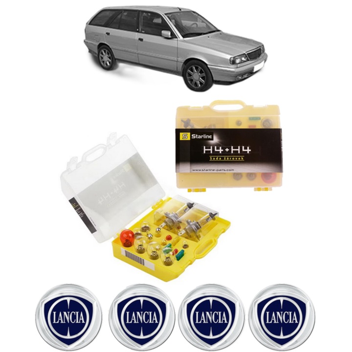 Kit trusa Set becuri H4 compatibila cu LANCIA DEDRA SW (835_) din 1994-1999, bec far, semnalizare, pozitie, iluminare numar, frana, plafoniera, stop frana