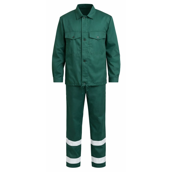 Costum salopeta verde unisex bumbac, 2XL