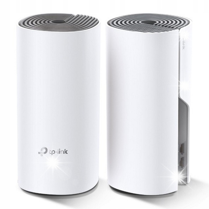 TP-Link Deco E4 AC1200 Mesh rendszer, 2 router, kétsávos, 260m2, 2xLAN/WAN