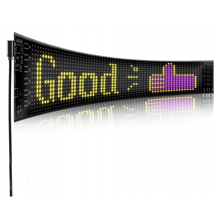 LED сигнализатор за автомобилно стъкло, Renew Force, 37x9см, RGB, USB захранване