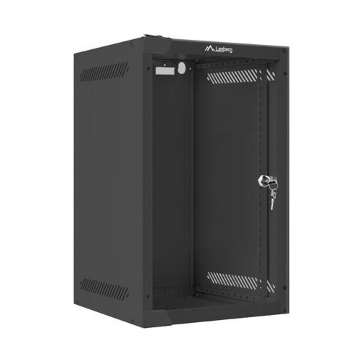 Fém szekrény 10", 9U, 280x310mm, fekete, tartozékokkal