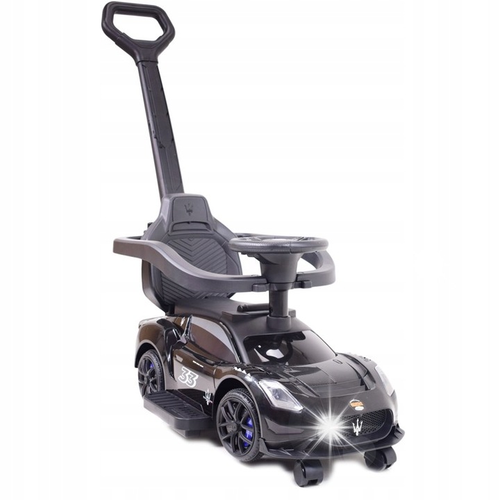 Többfunkciós gyermek jármű, MASERATI GT2, 4 az 1-ben, hangokkal, fekete, 93x43cm