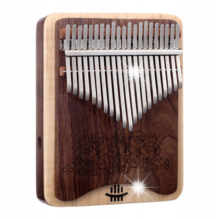 Kalimba 21 hang, HLURU KZ21, fekete dió, hordozható hangszer