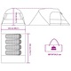 Set Cort cu dome pentru 4 persoane vidaXL, Verde 455 x 252 x 178 cm