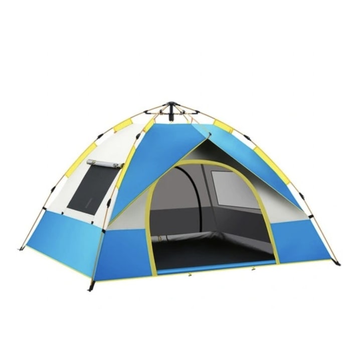 Sátor kemping, Inn, 3-4 személyes, automata, vízálló, kék, 210x150x120cm