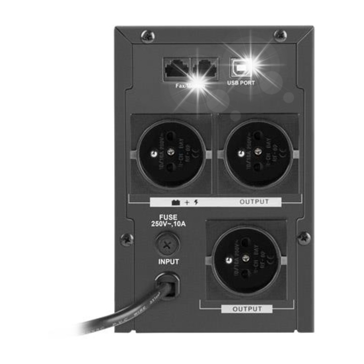 UPS PowerWalker Off-Line 600VA, 4 gniazda cu alimentare de urgenta, 2 gniazda fara alimentare, negru, 320x125x86mm