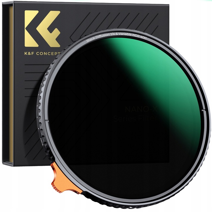 Filtru DSLR K&F Concept Black Mist 1/4 + ND2-ND400, 77mm, set, nanopalaci, rezistent la apa