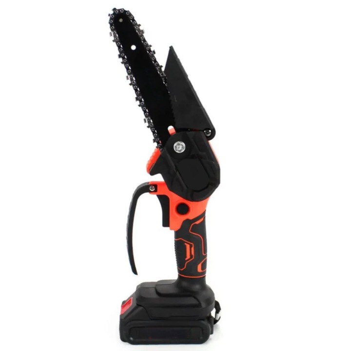 Mini Drujba Electrica Portabila Blasko, Lama 15 cm, 2 Acumulatori, Incarcator Rapid, Geanta Transport – Fierastrau cu Lant pentru Gradina si Lemne