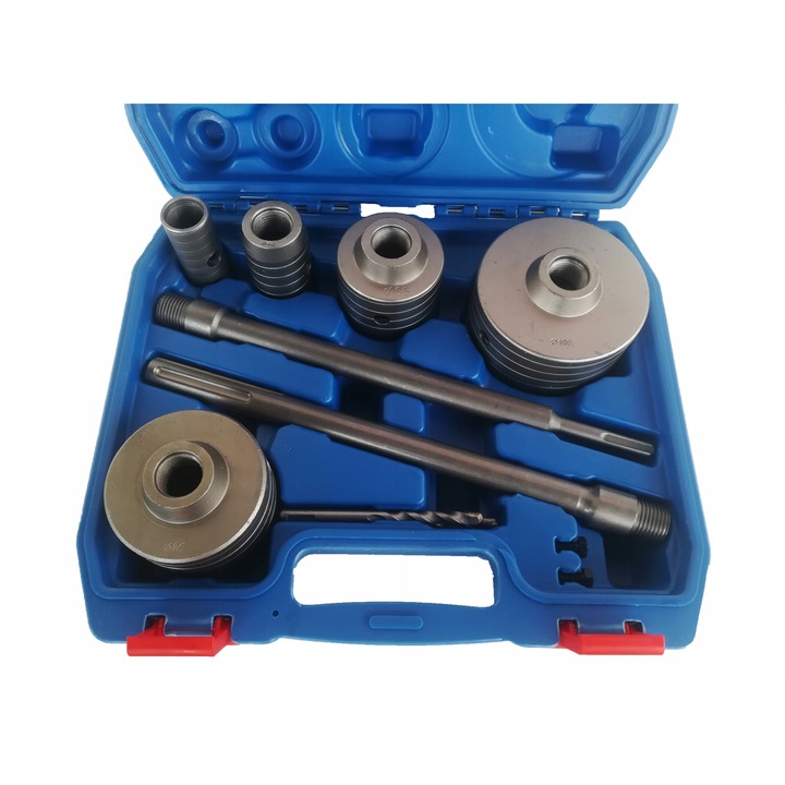 Set Otwornice Falon-Tech 9el. 30-100mm, pentru beton si caramida, cu adaptoare SDS Plus si SDS Max