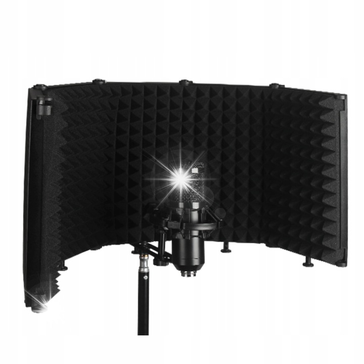 Akusztikus mikrofonkabin KA-LINE STAND M5, 5 panel, fekete, 255x690mm