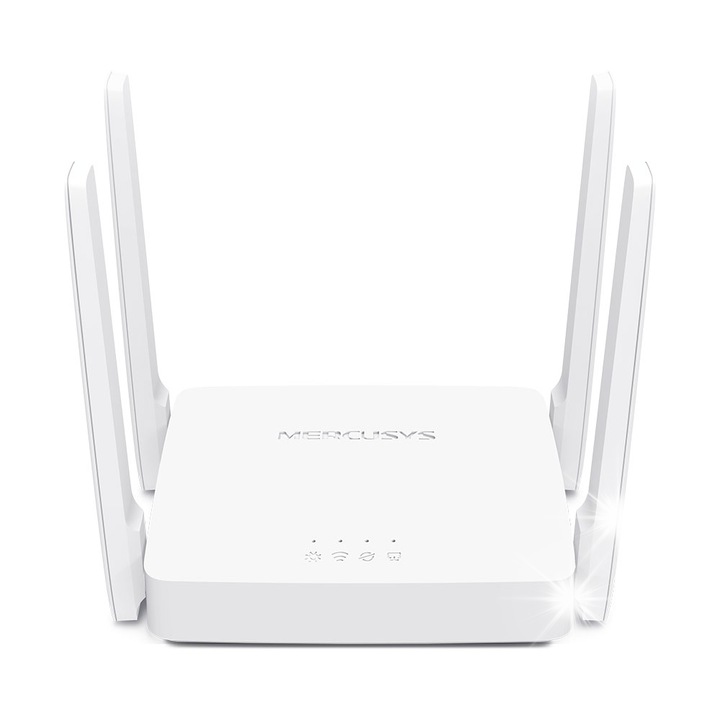 Mercusys AC10 AC1200 vezeték nélküli router, 4 külső antenna, 1167 Mb/s, 2xLAN, 1xWAN