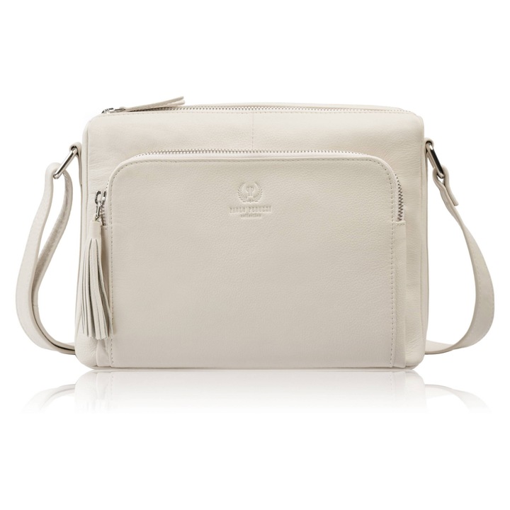 Doamnelor Umar Geanta Piele Bej Clasic Urban Capacious Paolo Peruzzi Ay-22-Bg