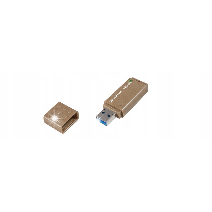 Memorie USB Goodram UME Eco Friendly 128 GB, USB 3.0, biológiailag lebomló, barna színű