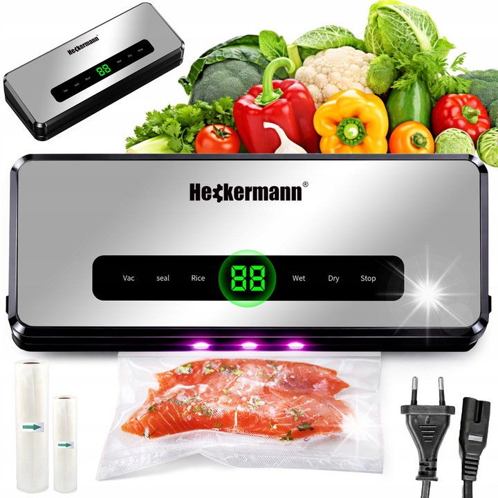 Aparat de vidat Heckermann, automat, 0,6KPA, 140W, set cu folie