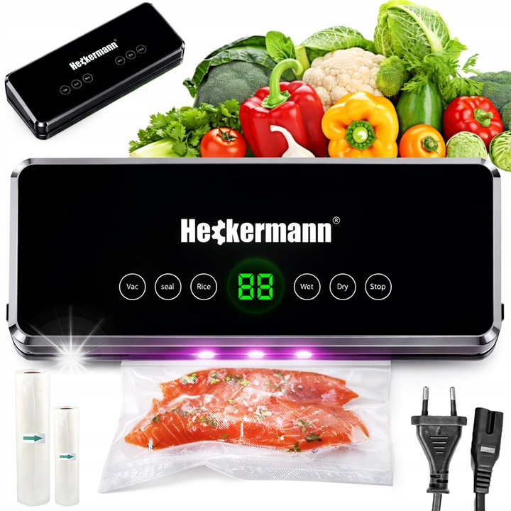 Aparat de vidat Heckermann, automat, 0,6KPA, 140W, set cu folie