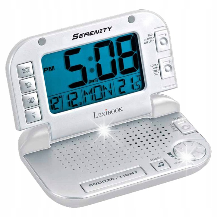 Lexibook RL930 dekoratív óra, digitális, természetes hangokkal, modern design, 6 dallam dal