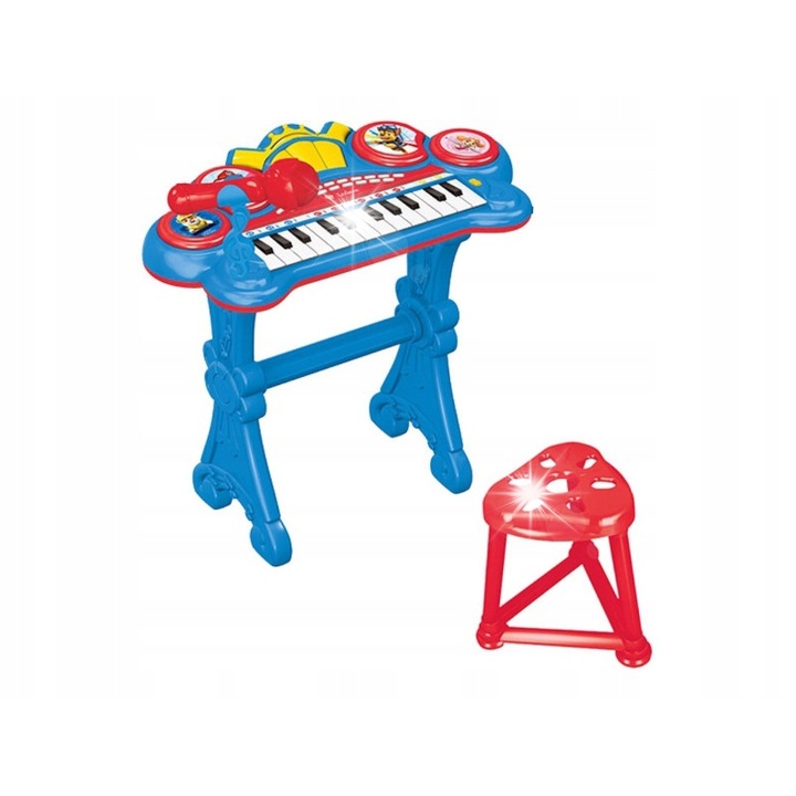 Lexibook Mancs őrjárat elektronikus gyerek billentyűzet mikrofonnal, 41x21x59cm, 8 hangszerhang, 4 ritmus