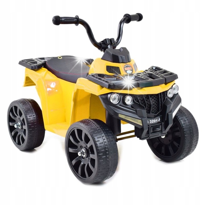 Електрически ATV за деца, Внос Super-toys, BRJ-3201, меки EVA колела, мека седалка, жълт, 68x42x50см