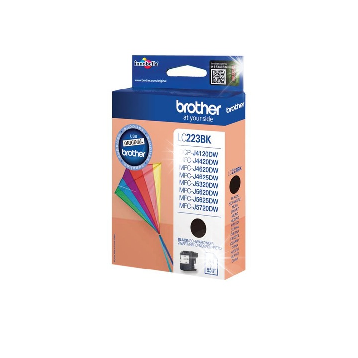 Brother LC223BK tintapatron, fekete, 550 oldal