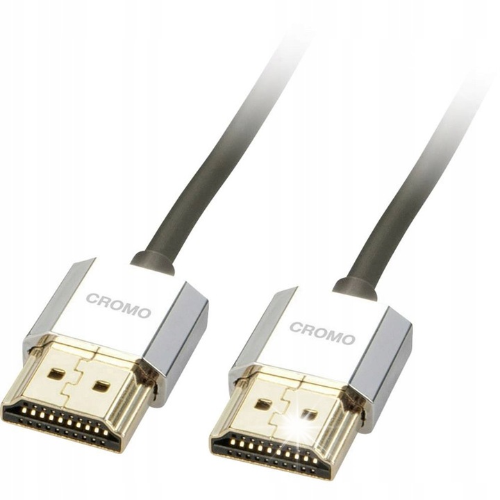 Кабел HDMI Lindy Cromo Slim 2.0 4K, 0.5м, 3.3мм