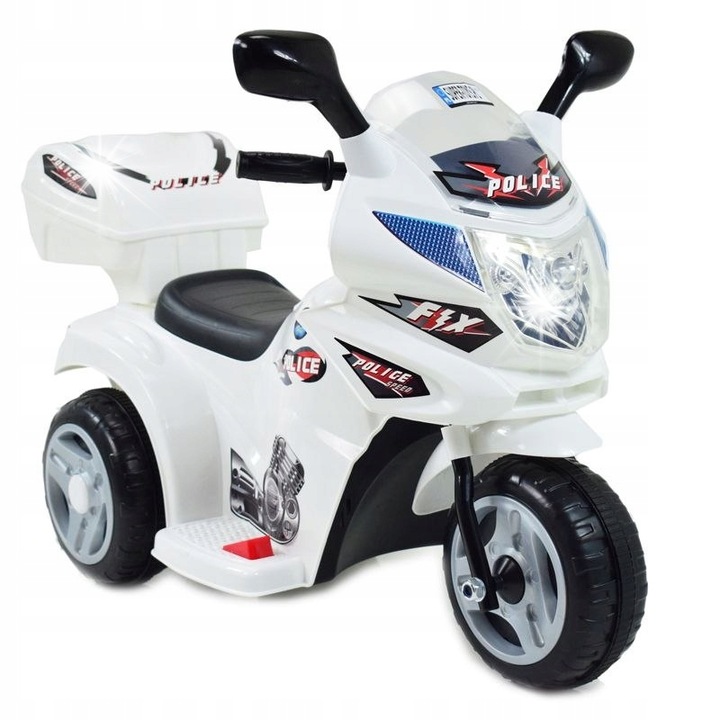 Little DOT HJ828 elektromos motorkerékpár, fehér, hangokkal és fényekkel, 79x34x45cm