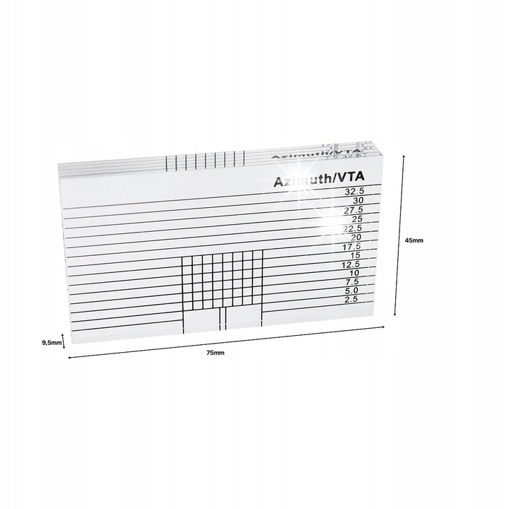 Шаблон за калибриране на азимут и VTA за грамофони, Ludic Audio, издръжлив материал, много прецизен