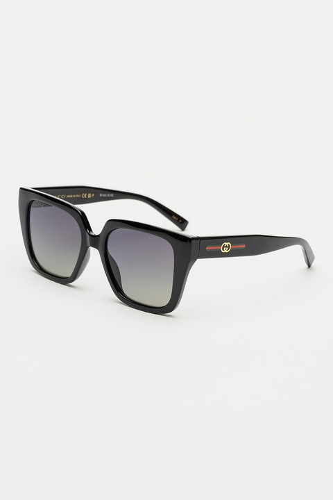 Gucci, Ochelari de soare cu lentile dreptunghiulare, 54-18-140, Negru stins