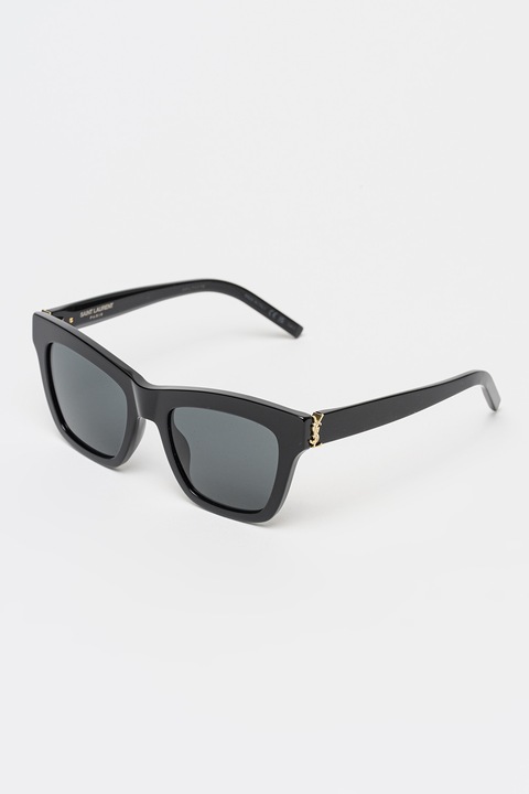 Saint Laurent, Ochelari de soare patrati cu logo lateral, 52-20-140, Negru