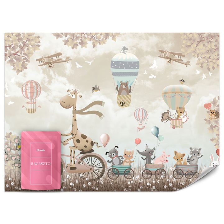 Fotótapéta Muralo Állatkák Bicikliken 400x280 Gyerekszoba Dekoráció