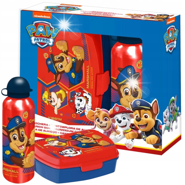 Psi Patrol, Kids Euroswan, piros, 7,4x21,2x22,6cm, 7 db-os ételtároló készlet