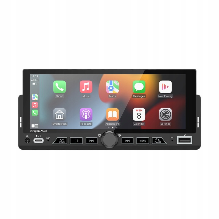 Radio auto Kruger&Matz KM2017 CarPlay/Android Auto, 6,9", 1DIN