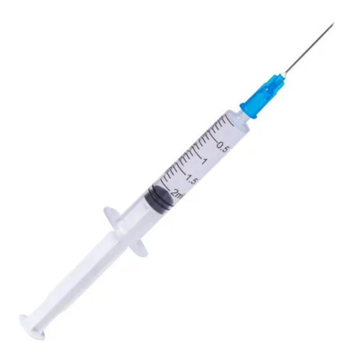 Seringă de unică folosință, Golden Protect, 2 ml cu ac G23, 100 buc