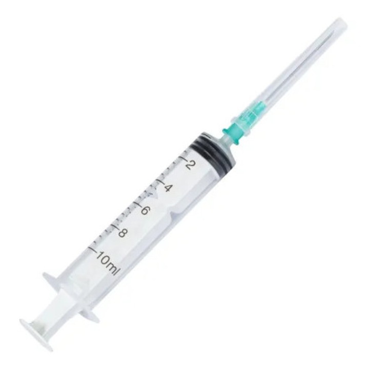 Seringă 10 ml cu ac G21, set 100 buc, Golden Protect, plastic