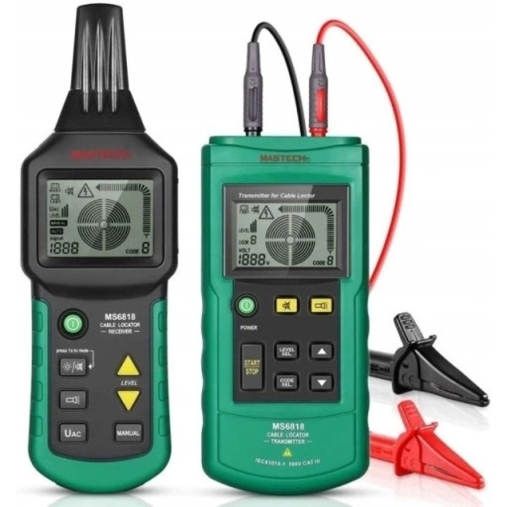 Локализатор на кабели и тръби, Mastech MS6818, 12-400V, LCD, 190x89x42,5mm