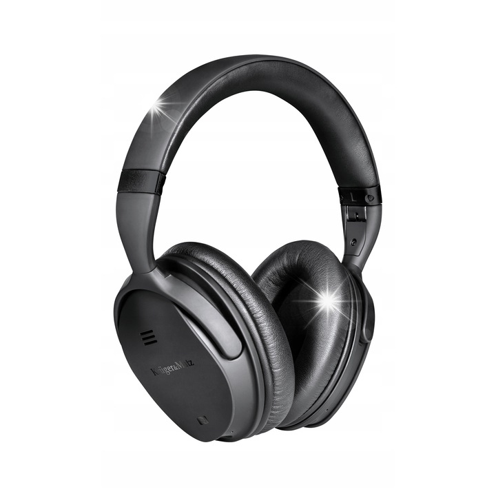 Kruger&Matz F7A vezeték nélküli fejhallgató, ANC, Bluetooth, fekete, 163x80x182mm