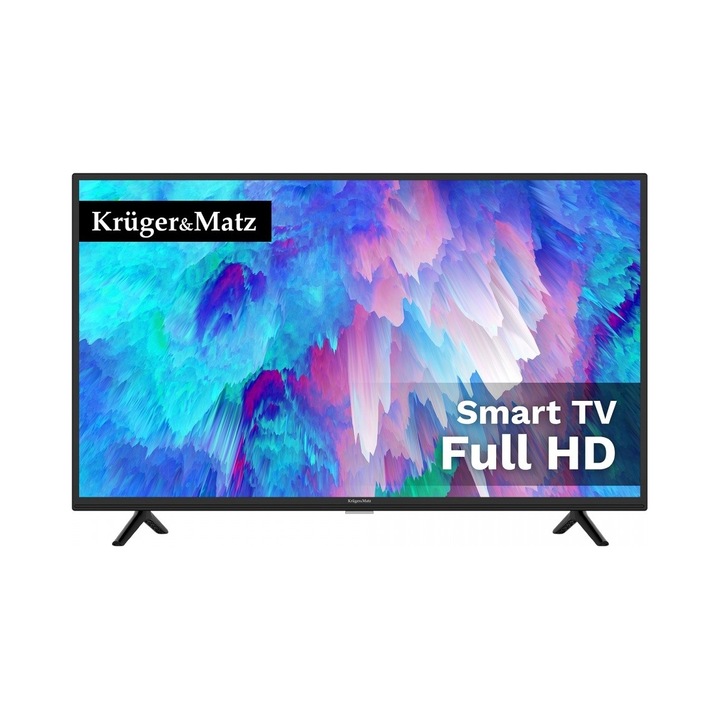 Televizor LED 32", Kruger&Matz, HD Ready, Smart TV, DVB-T2/S2, negru, 725.9x427.5x81.7mm