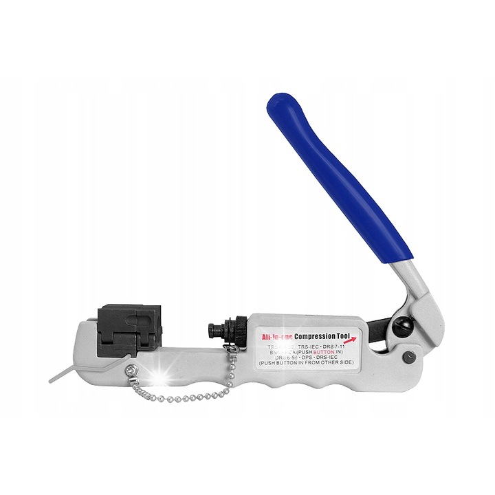 Lamex SP-5087 professzionális krimpelő szerszám F, BNC, RCA, IEC csatlakozókhoz, fém, 177mm