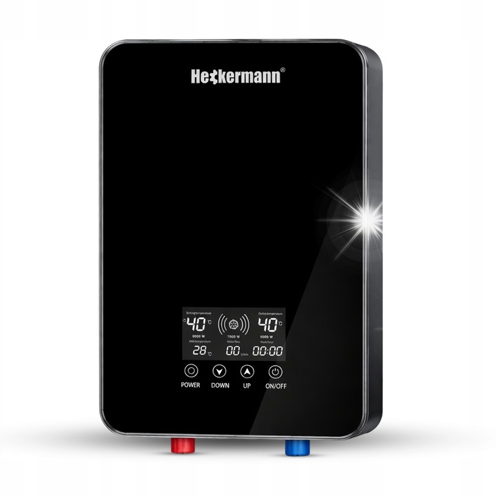 Heckermann 8kW azonnali vízmelegítő, fekete