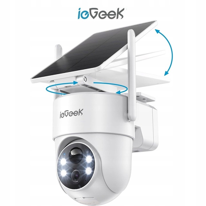 Камера за наблюдение ieGeek, соларна IP, 3MP, Wi-Fi, безжична