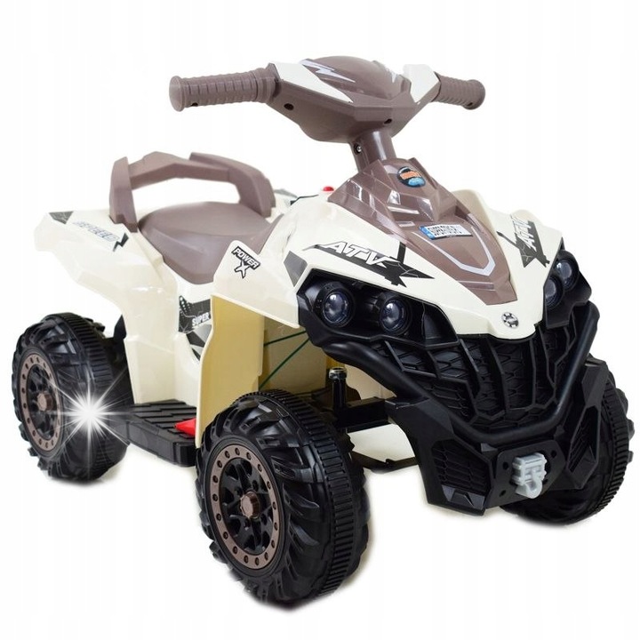 Електрически ATV Quad със звуци и светлини, JH-9228, кремав, 71x42x48см, за 1 дете