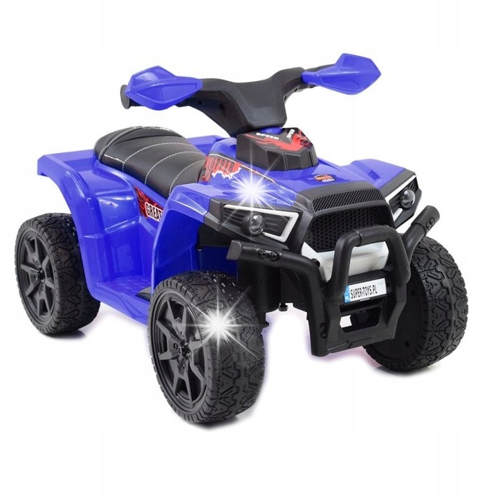 Elektromos gyerek quad, Super-toys import, N-116 modell, puha kerekek, kék, 70x40x42cm