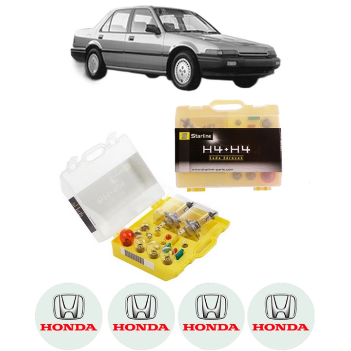 Kit trusa Set becuri H4 compatibila cu HONDA ACCORD III (CA) din 1985-1989, bec far, semnalizare, pozitie, iluminare numar, frana, plafoniera, stop frana